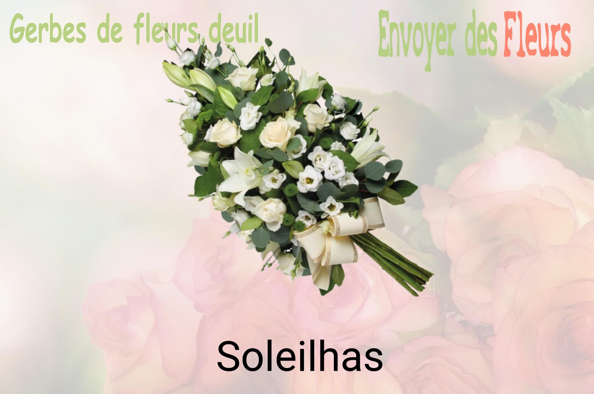 Gerbe de fleurs de deuil livrée à Soleilhas